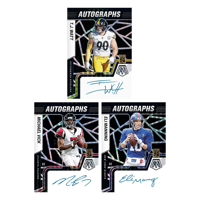 

Homemade Diy 2022 Panini Nft Mosaic Football Eli Manning Michael Vick Tj Watt Character Collection Card Toys Gift