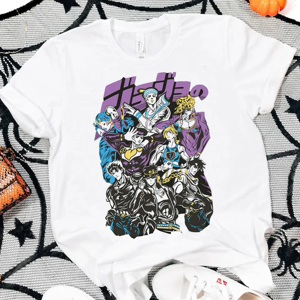 Jojo Bizarre Adventure Steel Ball Run top tees femme manga gothic streetwear jojifuku y2k shirt kawaii japan Retro goth scene