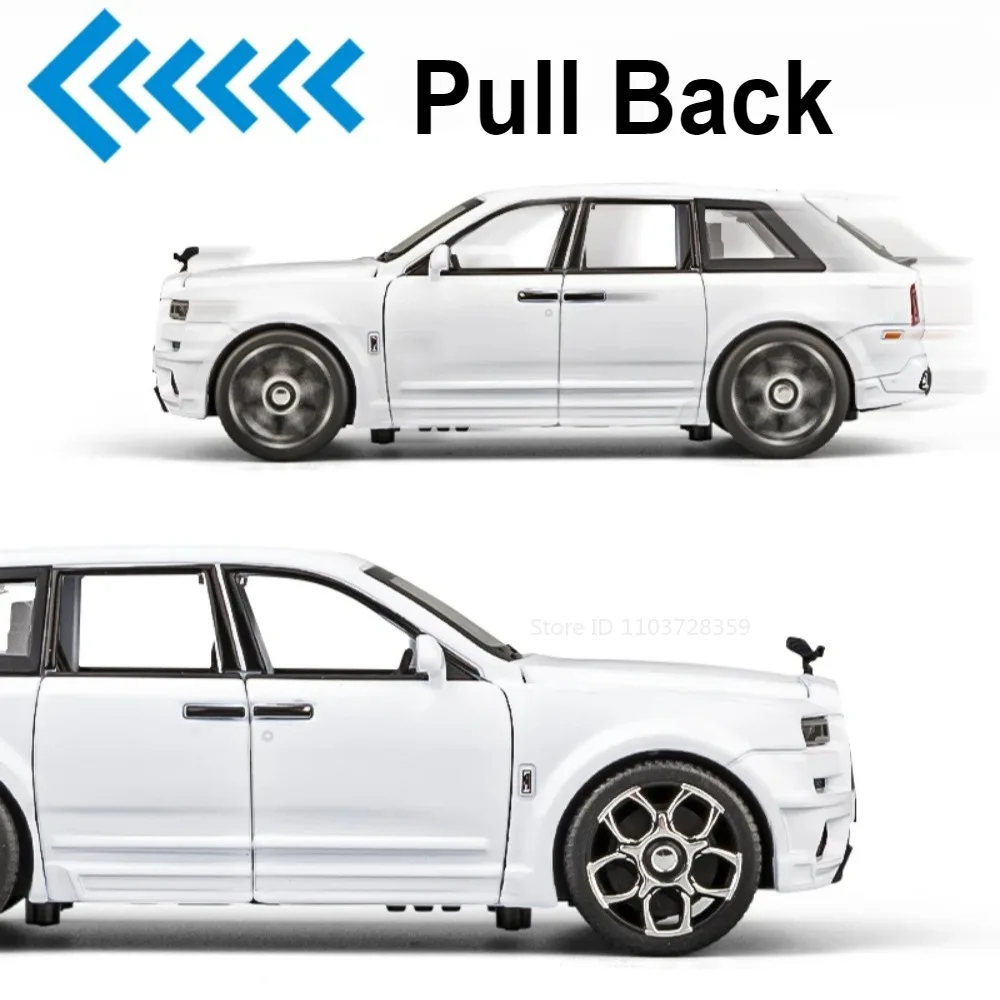 Modèle de voitures jouets Rolls-royce Cullinan, échelle 1:32, en alliage moulé sous pression, Mansory Wraith, son et lumière, portes ouvertes, rétractables, cadeaux pour garçons