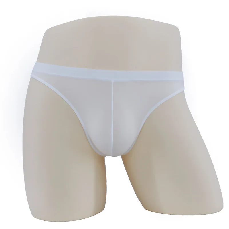 Men's Panties Ice Silk Perspective Underwear Sexy Breathable Thong Jockstrap Invisible Seamless String Bikini Enhance T-Back