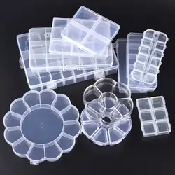 Plastic Storage Jewelry Box Compartment Adjustable Container for Beads Earring Holder Case for Jewelry Rectangle Storage Box