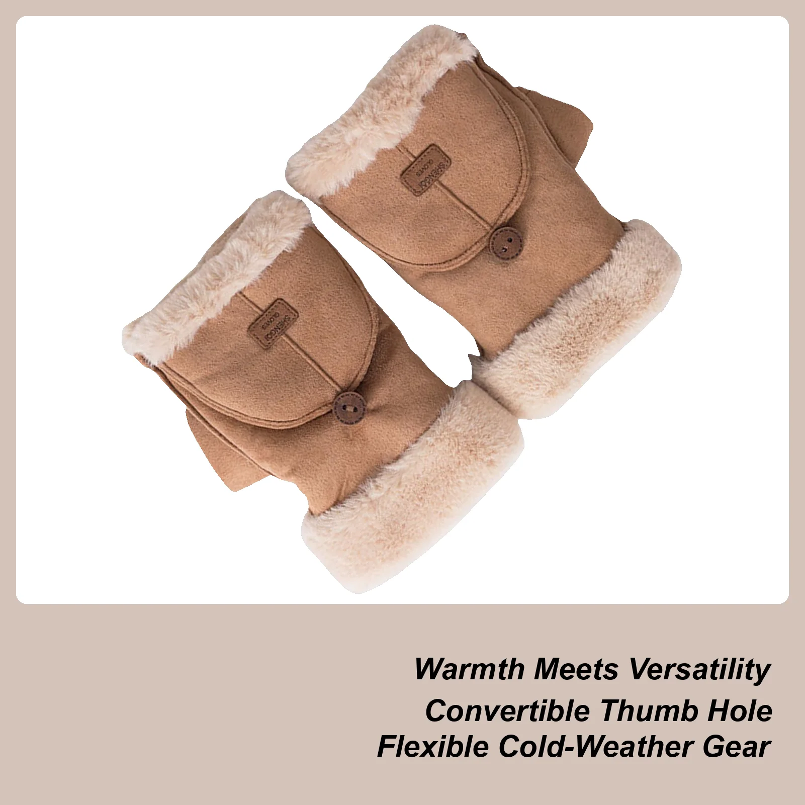 

Mitten Gloves Breathable Fleece Non Slip Protection Mittens With Fingers for Walking Commuting Hiking Outdoor Activities Cold