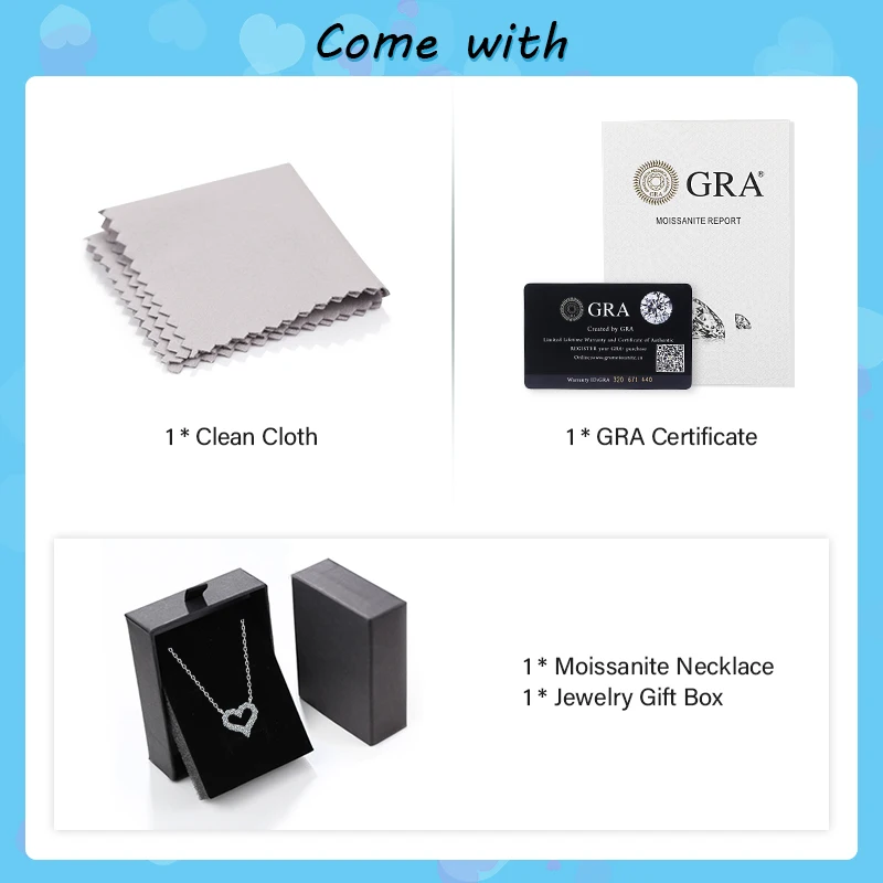 Moissanite Diamond 1CT Necklace For Woman Pendant 925 Silver Women Chains Party Bridal Fine Jewelry