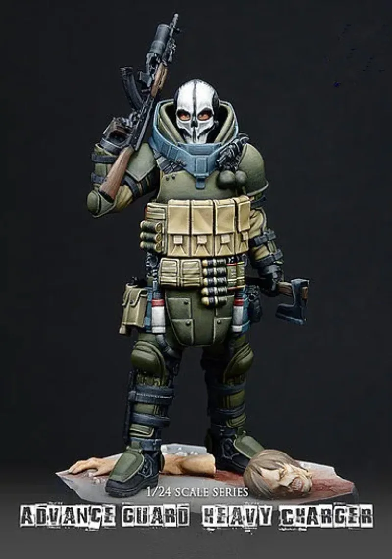 1/24 Scale Resin Figure Model Kits Advanced Guard with base Heavy Charger Unassembly and Unpainted S66