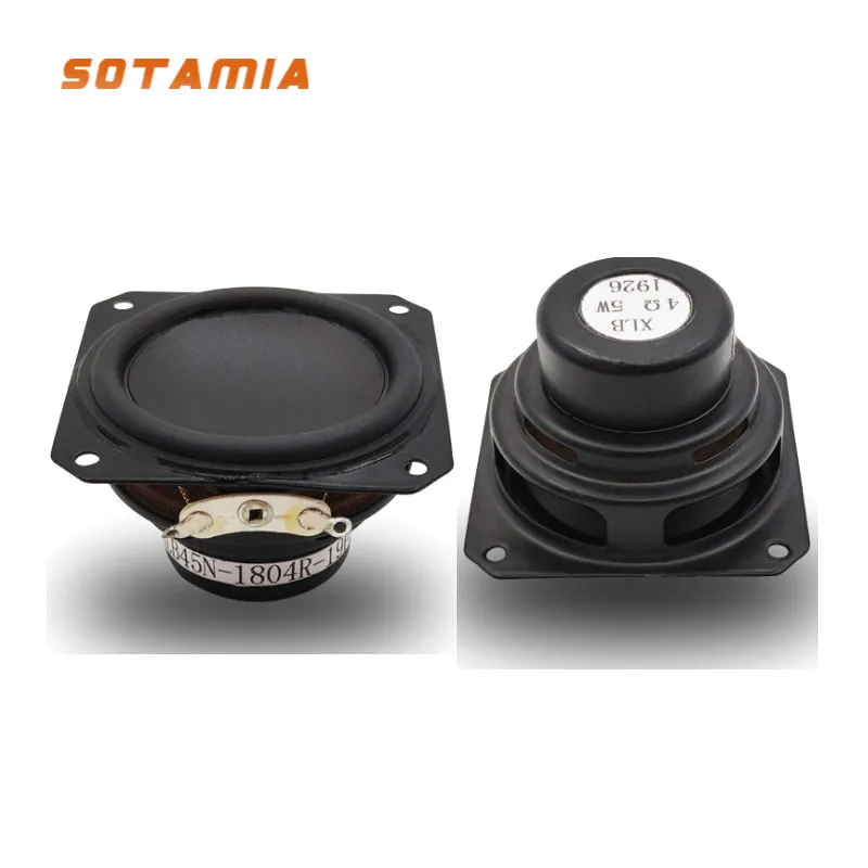 SOTAMIA 2Pcs 45MM Audio Music Sound Amplifier Waterproof Speaker 4Ohm 5W Double Magnet DIY Portable Smart Bluetooth Mini Speaker