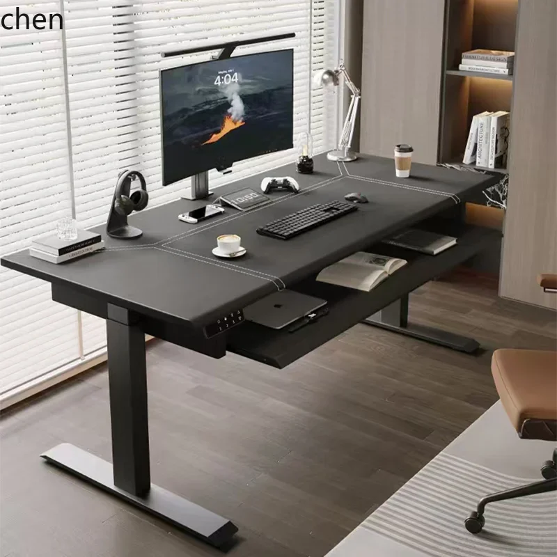 

HSN leather desktop computer office desk lifting keyboard support work desk