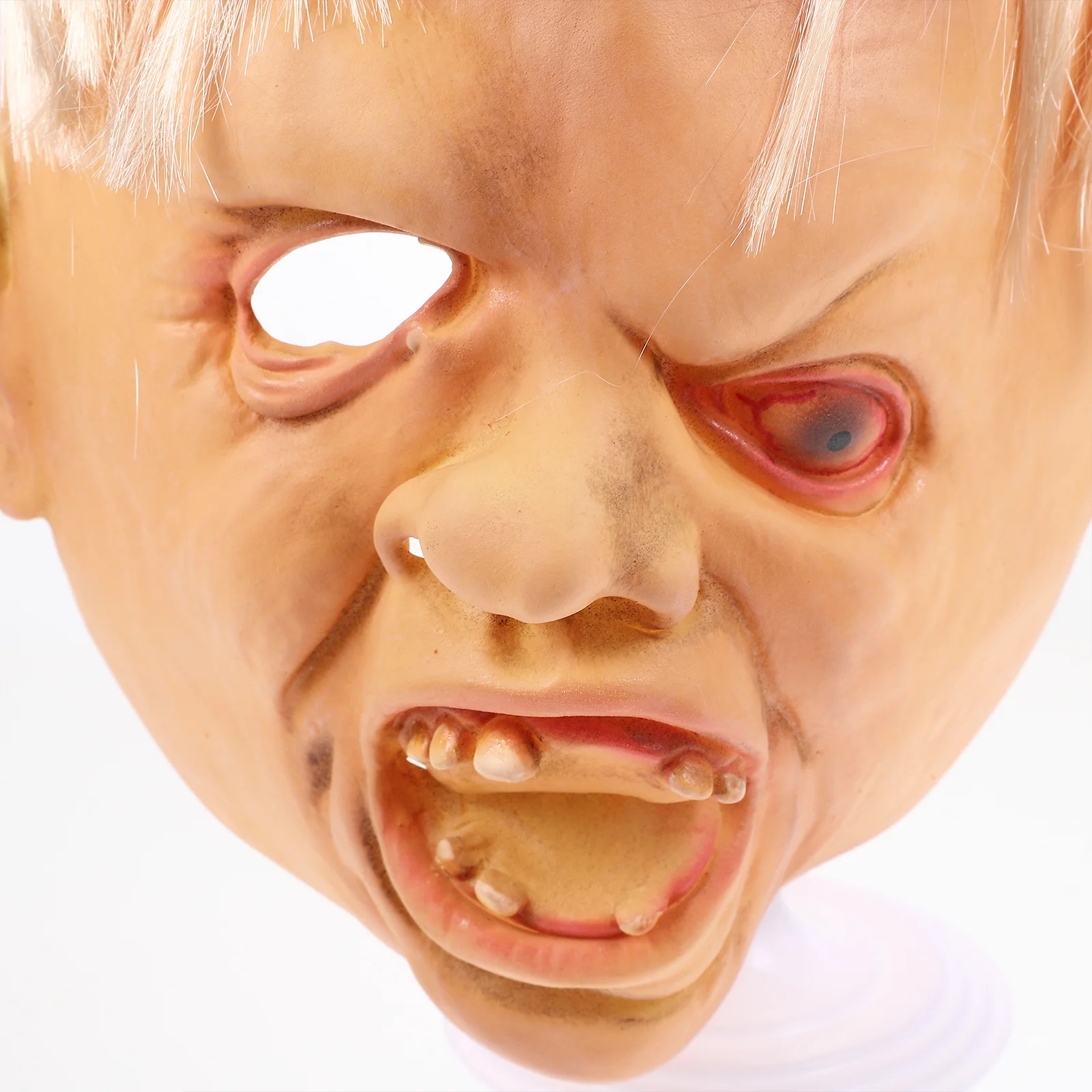 

Oblique Eye Durable Halloween Full Cover Costume Head Latex Horror Face Masquerade Party Prop Creative Design