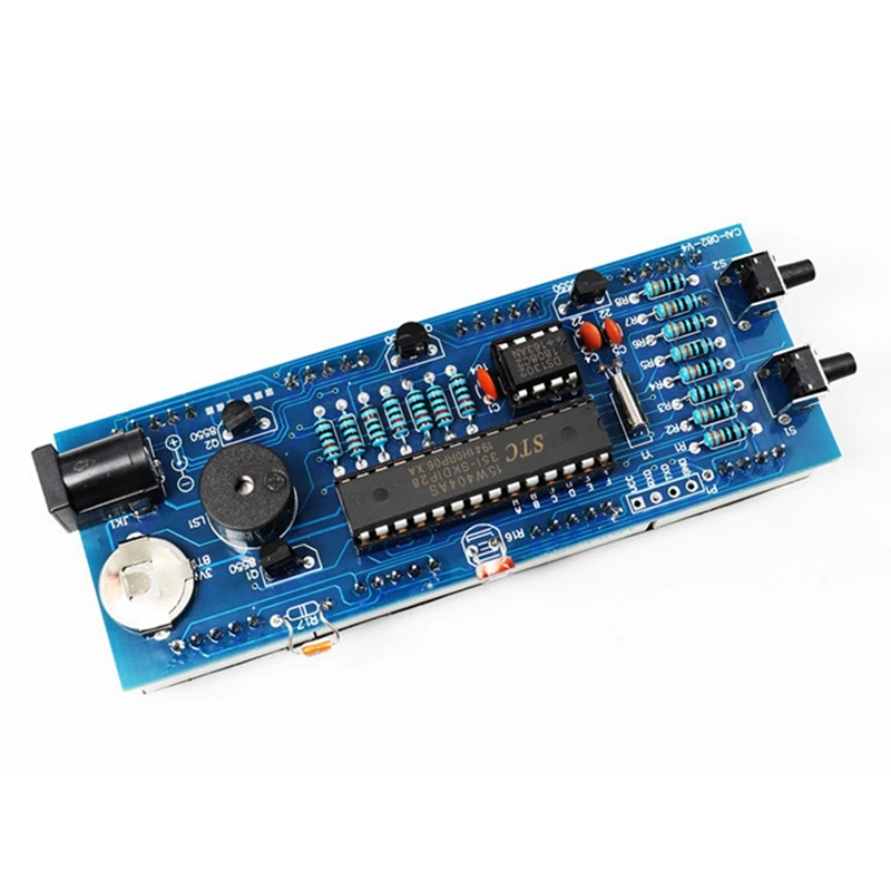 Digital Clock Kit Light Control 1 Inch LED Digital Tube 51 Microcontroller Electronic Clock DIY Parts With Shell 1Set