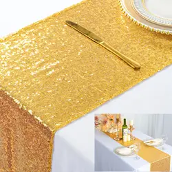 Sequin Table Runners Gold Table Runner for Party Glitter Table Runner Long Table Linens for Weddings Fall