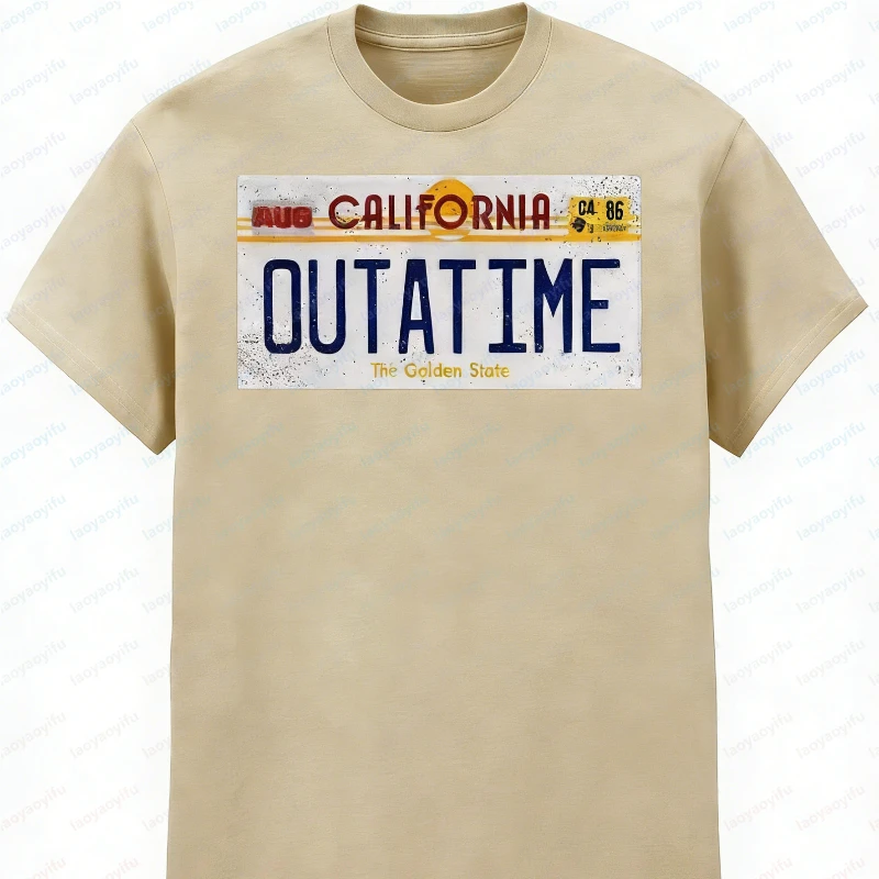 Back To The Future Movie Outatime Unisex T-shirt 80s Nostalgia Tee Movie Lover Print Retro Cool Casual Style Women's Men's Tops