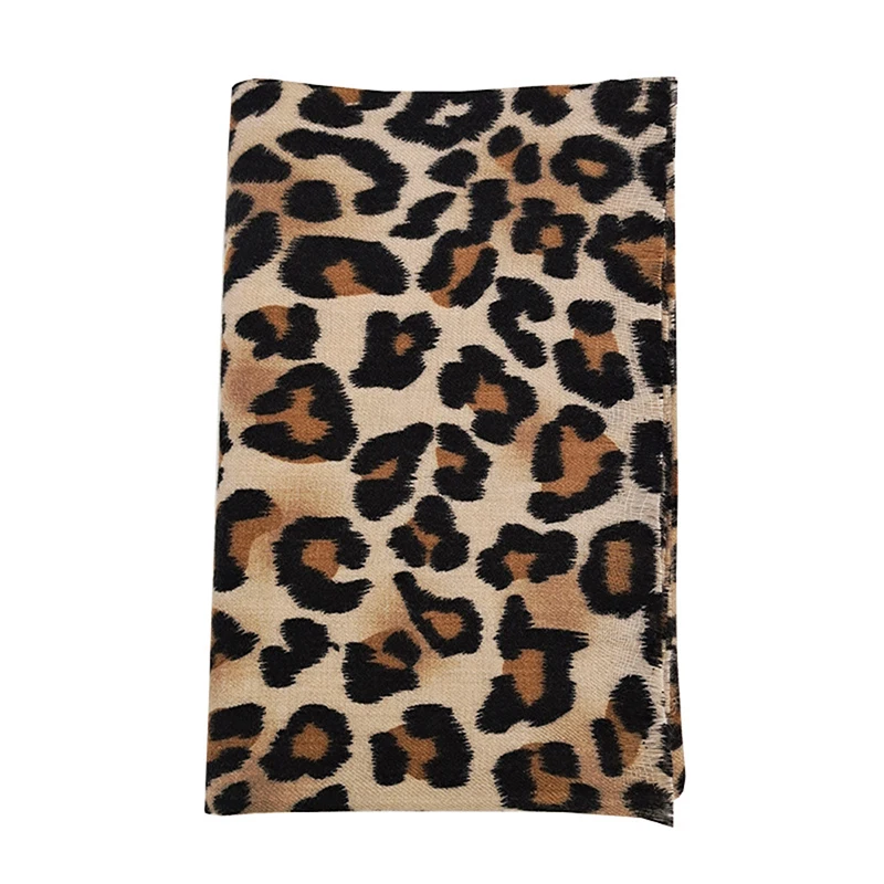 Sciarpa simile al Cashmere leopardata stampata alla moda per le donne scialle lungo invernale protezione antivento all\'aperto tenere al caldo