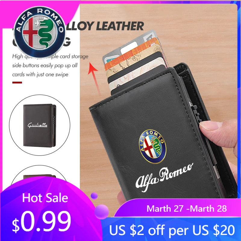 

Для Alfa Romeo 2026: Новая кожаная сумка-кошелек на молнии с карманами для монет и карт, защитный чехол для Alfa Romeo 159, Giulietta, Giulia, 147, M