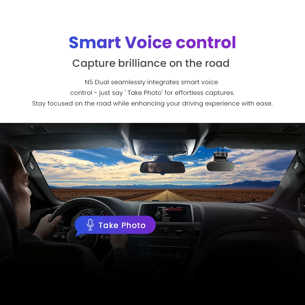 DDPAI Dash Cam N5 Dual Front and Rear Ultra HD Resolution Dash Camera Car DVR Al Base Radar NightVIS ADAS GPS  Auto record