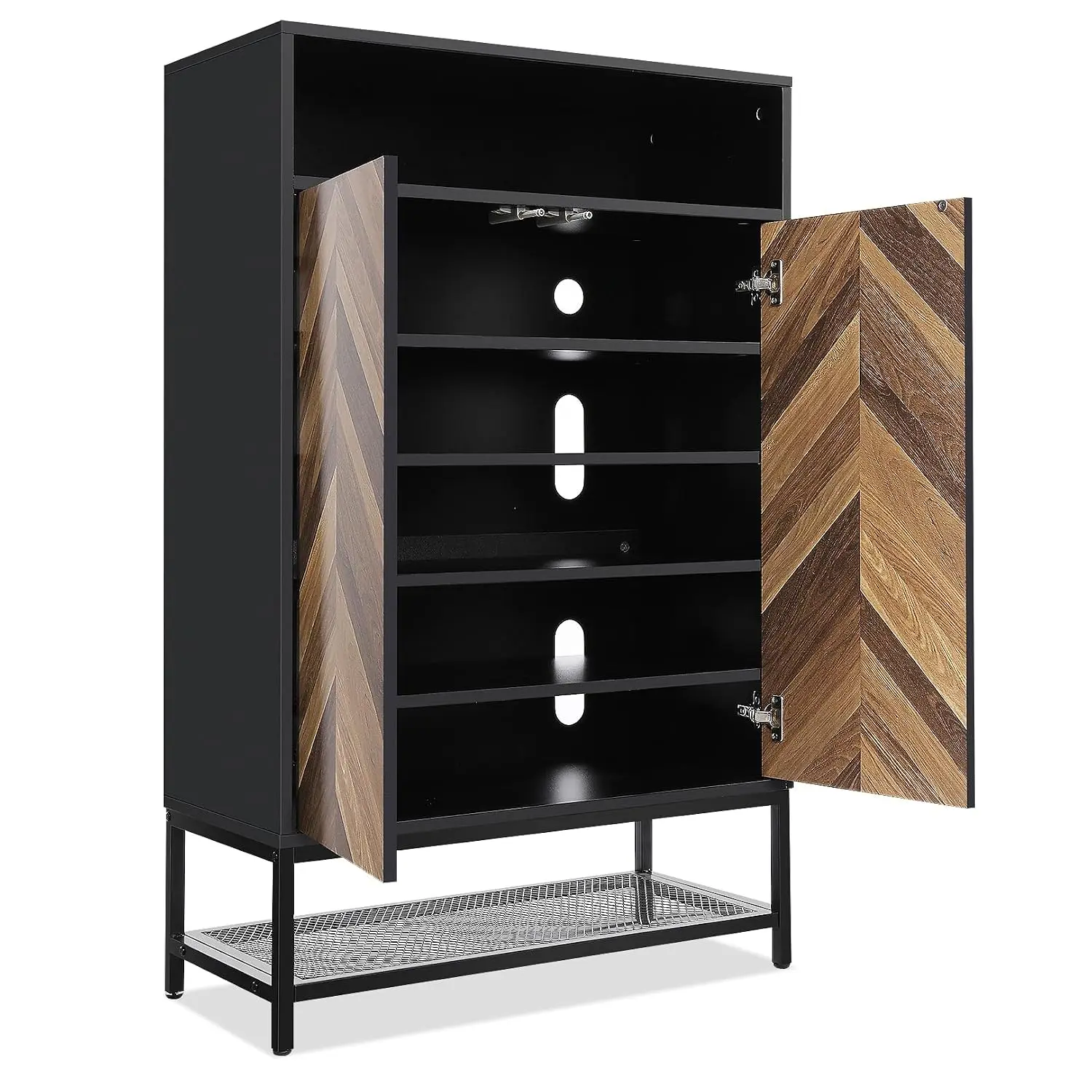 Upgrade Shoe Organizer With Doors, Shoe Storage Cabinet With Adjustable Shelves For Entryway, 7-Tier Entryway Shoe, Customized