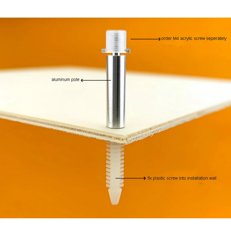 SY-1624 Aluminum Back Light-emitting Characters Installation Leg Screw Advertising Word Support High-footed Acrylic Embedded Nut