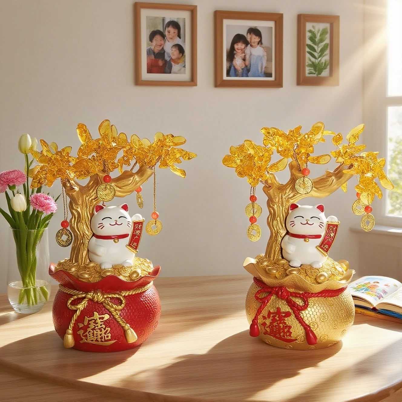 1Pc Money Tree Lucky Cat Ornament New Store Opening Good Luck Gift Cashier Front Desk Bar Counter Shop Lucky Cat Decoration