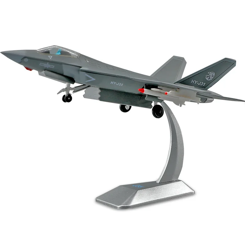 1:100 Scale J-35 Carrier-Based Fighter Alloy Model Premium Simulation Collectible Military Gift with Display Case