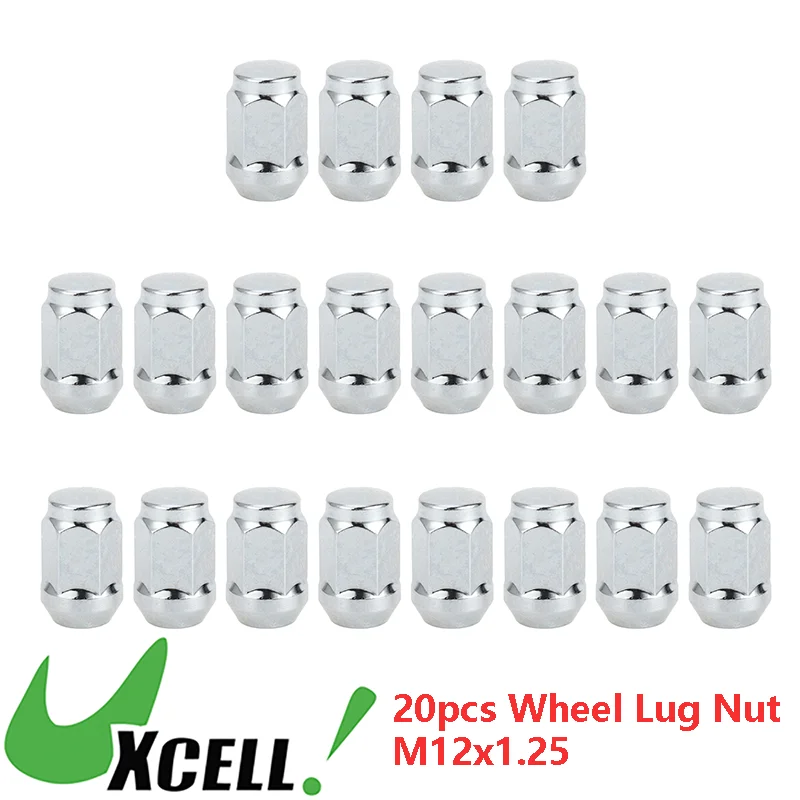 UXCELL 20 Pcs M12x1.5 Wheel Lug Nuts Vehicle Lugnut for Ford for Chrysler for Toyota for Hyundai for Kia for Honda for Mazda