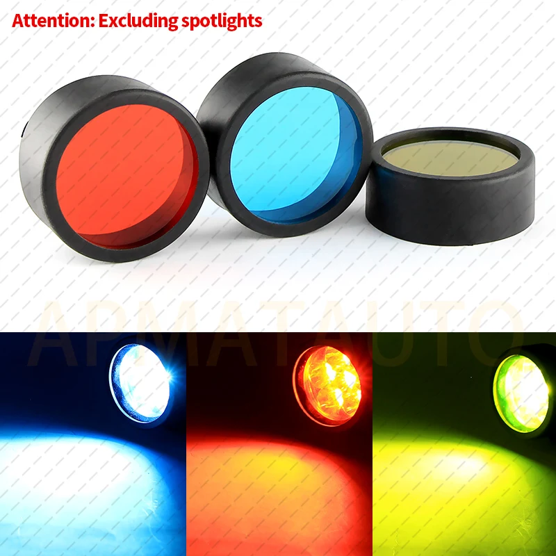 Motorcycle Headlight Yellow/Red/Blue Cover Plastic DIY Moto Light Cover 3000K Lamp Color Change Shell 58mm/60mm Lamp Accessories