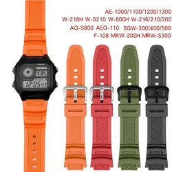 카시오 AE-1000W 1200 AQ-S810W/S800W SGW-400H/500H/800H W-735H 216H AEQ-110W 남성용 실리콘 고무 시계 밴드 팔찌용 스트랩