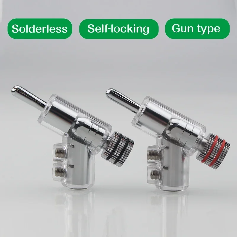 金メッキロジウムバナナプラグ,hifiオーディオアダプター,スピーカーケーブル,ロックコネクター,4個