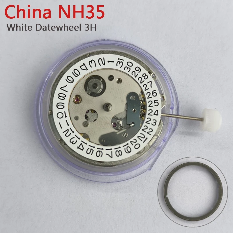 

Китайский механизм NH35 может заменить японский механизм NH35, высокоточный автоматический механизм с автоподзаводом, положение 3 часа.