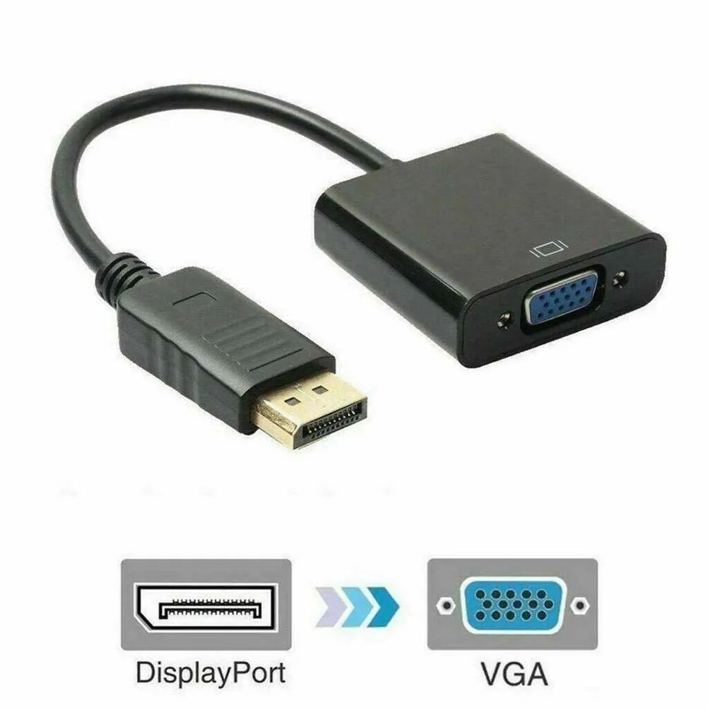 

To Vga Adapter 1080P Video Converter Powered Male To Female Cable No External Power Multi-Display Support Audio Video