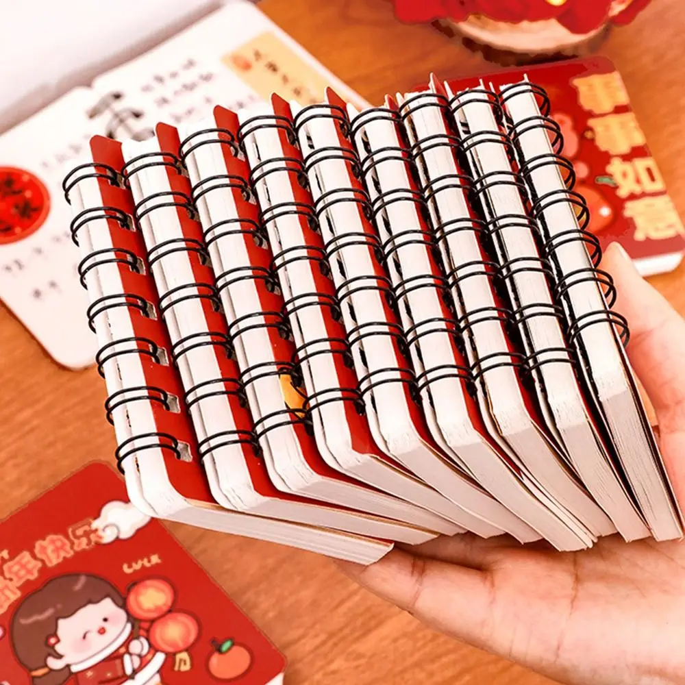 Cartoon A7 Pocket Notebook 80Sheets Square Notepad Loose-leaf Blank Inner Page Diary Book Spring FestivalGift