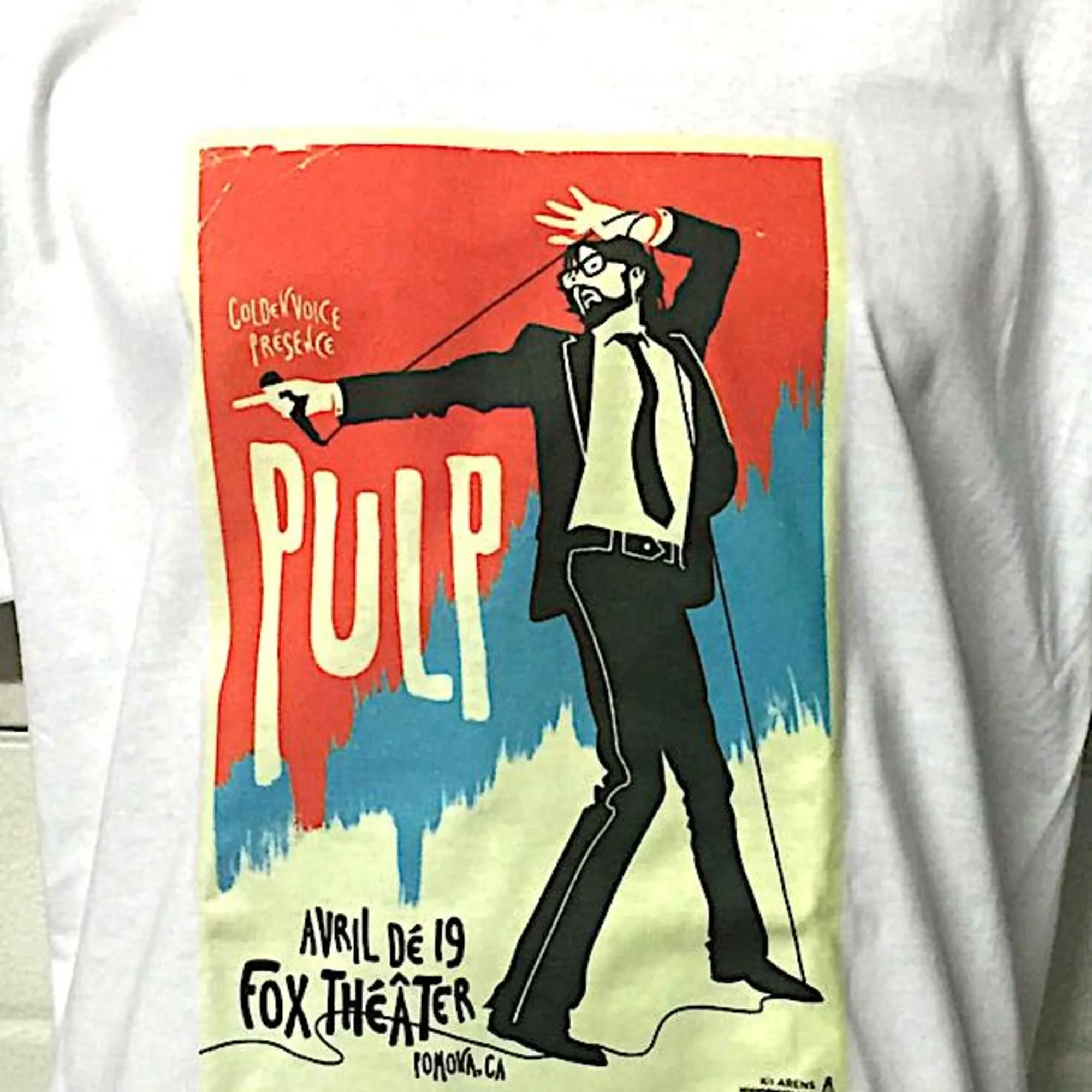 تي شيرت موسيقى Pulp Jarvis Cocker Fox Theater بأكمام قصيرة