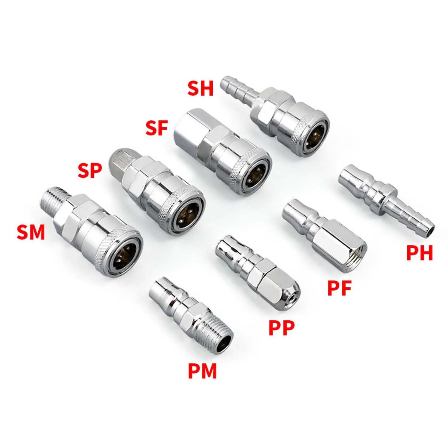 2PCS Quick Release Air Line Hose Fitting Coupler Connector Compressor SH20 PH20 SP PP For Air Compressor Rust/erosion Resistance