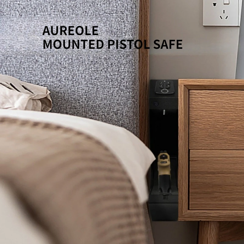 حافظة مسدس مفاتيح جديدة ببصمة الإصبع، حافظة مسدس مثبتة على الحائط، حافظة مسدس ماسون مثبتة على الحائط