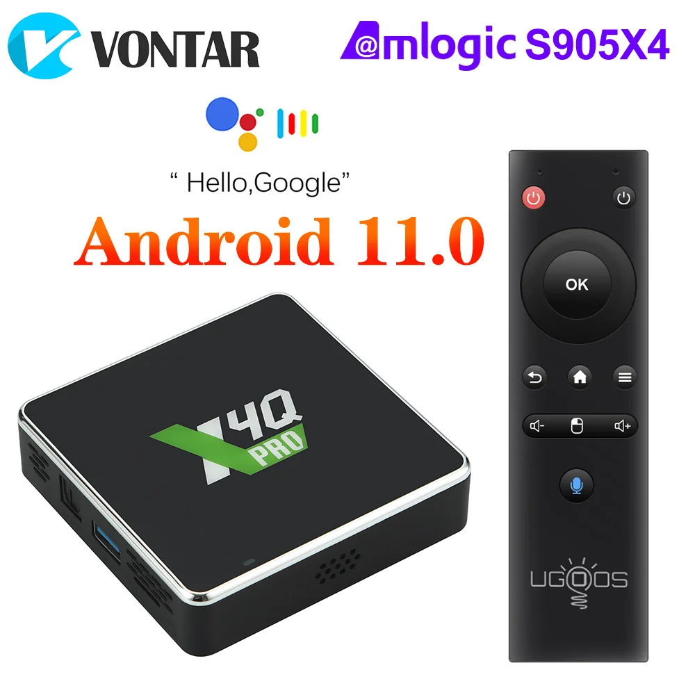 Ugoos X4Q Pro TV BOX Android 11 Smart TV Box S905X4 DDR4 X5M Pro S905X5M Android 14 OS 4GB 32GB Wifi 1000M TVBOX Set top box