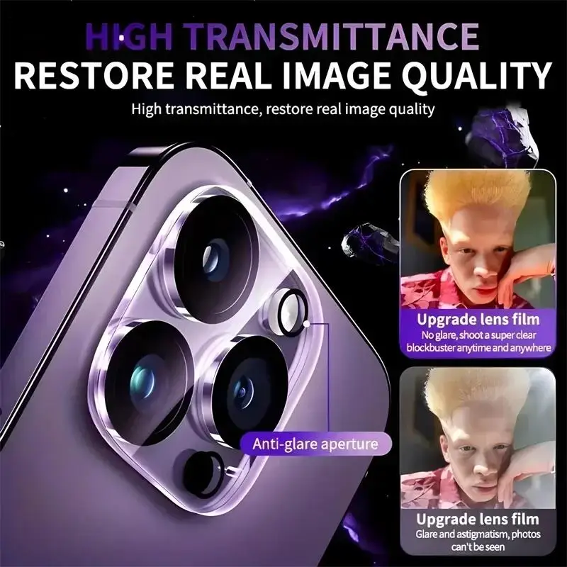 6IN1 Tempered Glass For iPhone 16 15 14 13 12 11 Pro Max Camera Screen Protector For iPhone 16 15 14 Plus 13 12 Mini Lens Glass