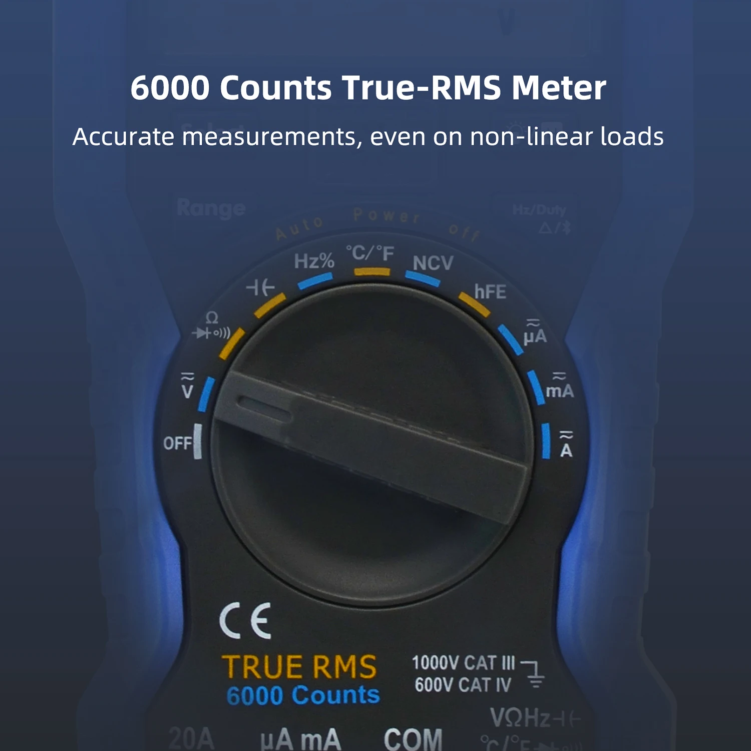 Imagem -04 - Owon Ow18b Multímetro Digital Inteligente 6000 Contagens Multímetro Bluetooth Verdadeiro Rms 1000v ac dc Testador de Tensão Amperímetro Medidor de Frequência