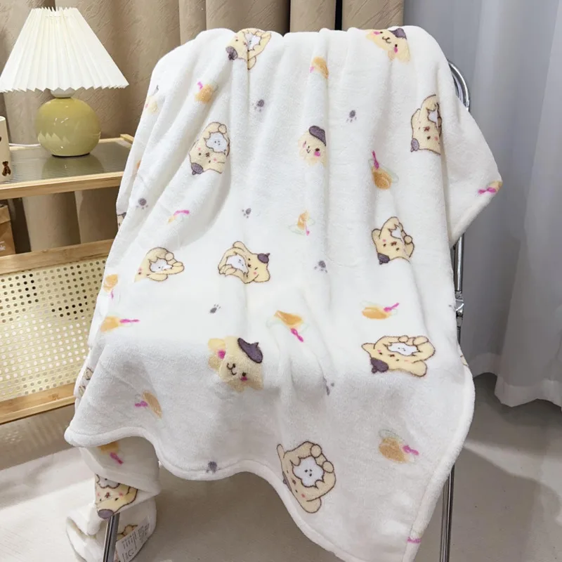 Kawaii Sanrio My Melody Cinnamoroll  Plush Travel Camp Blanket Y2k Cartoon Anime Cute Air Conditioning Sofa Nap Blanket Winter