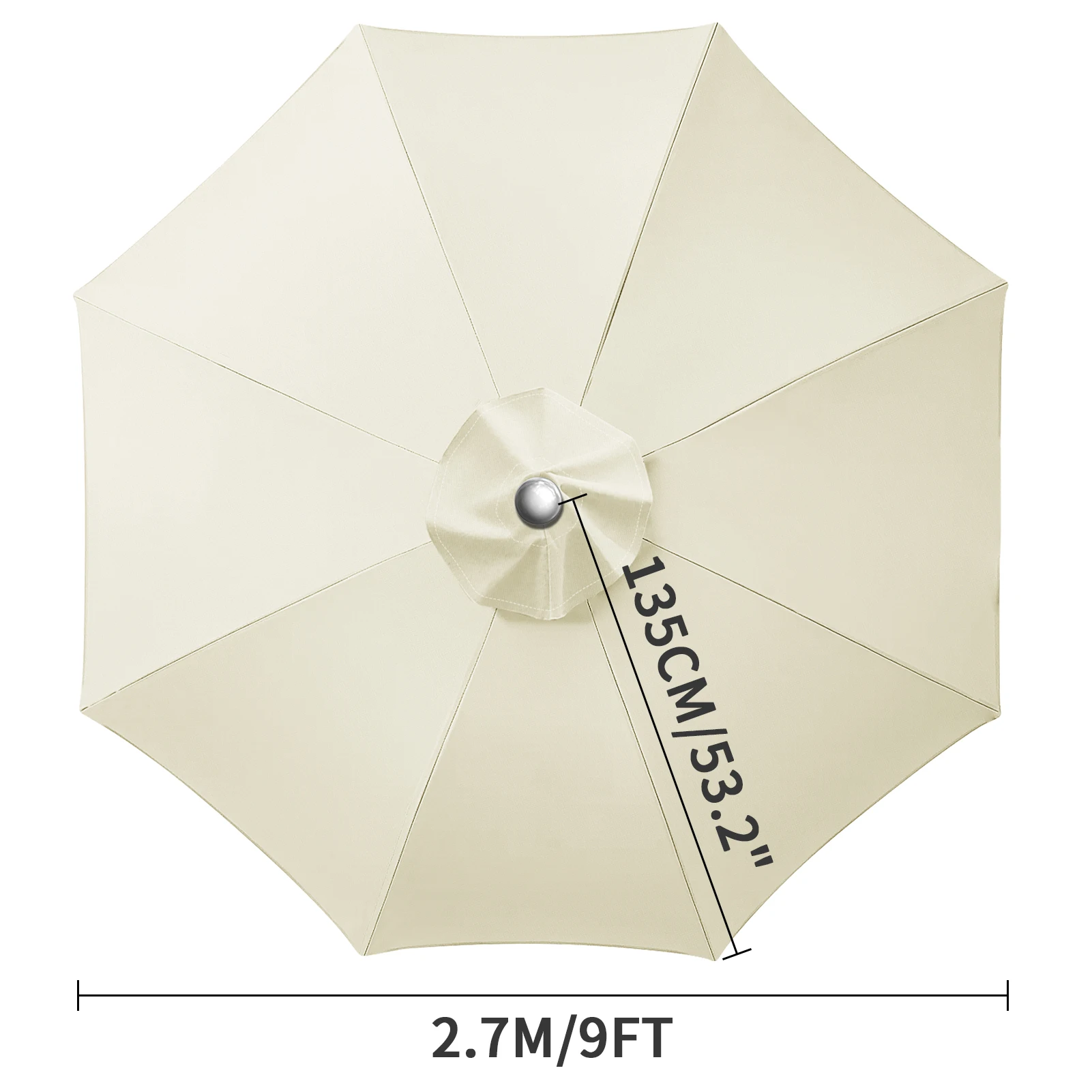 Waterdichte vervangende parapluhoes 2/3M Patio Parasol Cover UV-Anti Canopy Cover Vervanging Parasol Cover voor balkontuin