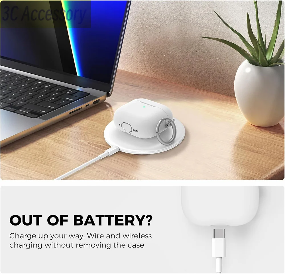 【3 en 1】Nuevo para Airpods 4ta generación funda de silicona suave para auriculares funda de silicona líquida de color sólido para auriculares Apple Air Pods 4