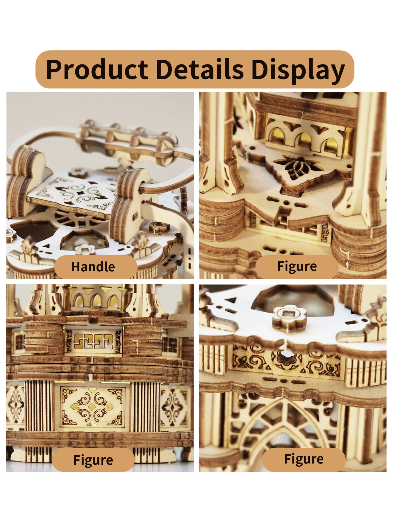 3D-Holzpuzzles zum Selbermachen, rotierende Vintage-Laterne, praktische Aktivität, Schreibtischdekoration, Geschenke für Weihnachten – Detail 3