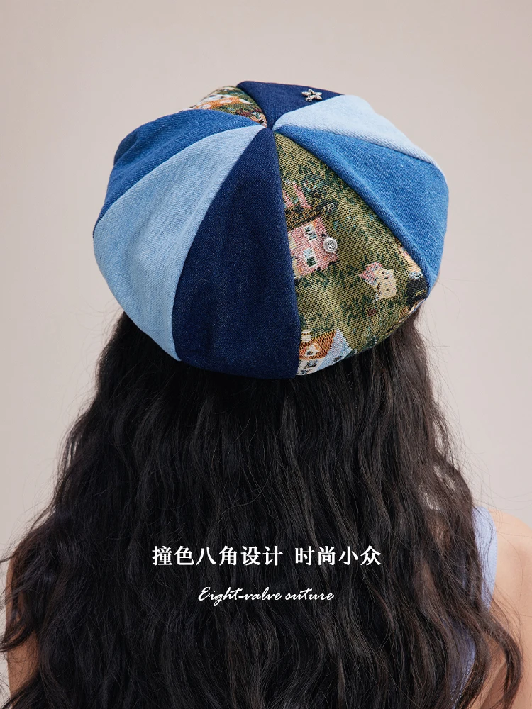 

Art Beret Painter Hat For Women Beret Cap Fashion Berets Beanie Hat Navy Caps Oil Painting Octagonal Hat