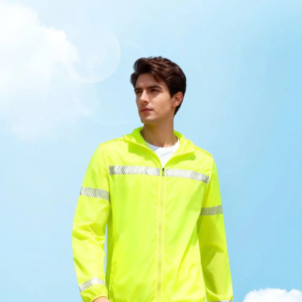 Outdoor High Visibility Reflective Sunscreen Coat For Workers Traffic Safety Duty Rescue Construction Breathable Light Thin
