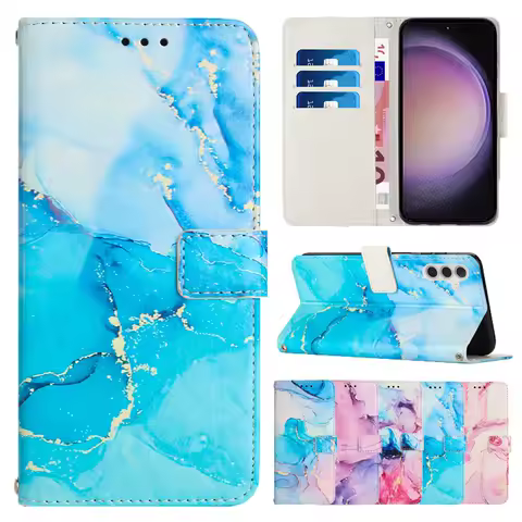 For Samsung Galaxy A04 A12 A13 A14 A24 A33 A34 A53 A54 A73 S23 Plus S22 Ultra S21 S20 FE Wallet Painted Leather Cover Phone Case