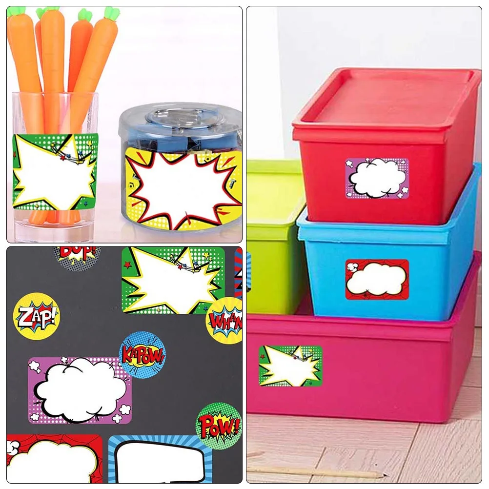 10 أوراق ملصقات اسم ملونة ذاتية اللصق سهلة التقشير ملصقات فارغة لتزيين مكتب المدرسة وملصقات علامات الاسم #4