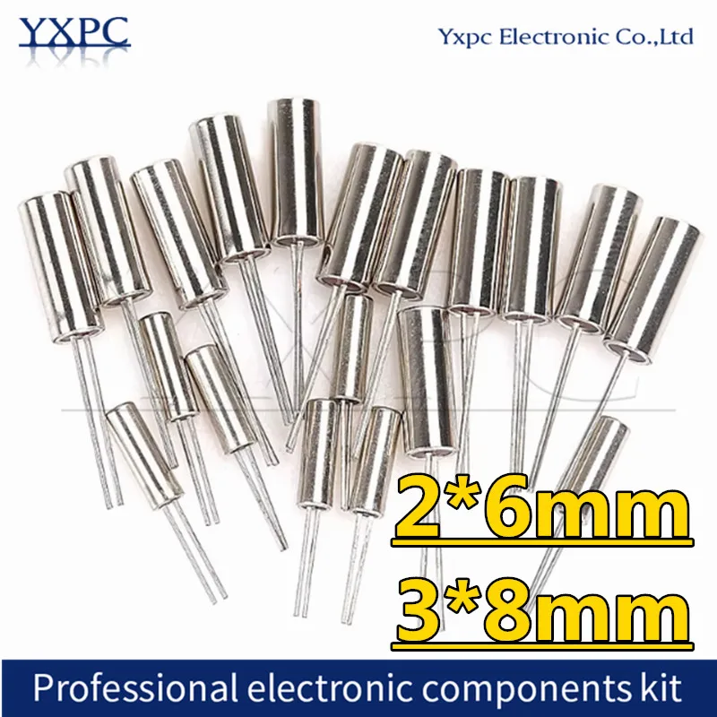 10PCS 3*8mm 4MHZ 6MHZ 7.6MHZ 8MHZ 11.0592MHZ 12MHZ 16MHZ 20M 24MHZ 36MHZ 32.768KHZ 38KHZ 40KHZ 3x8mm 3X8 2X6 Crystal Oscillator