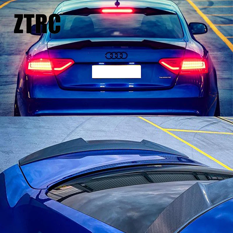 For AUDI A5 B8 B8.5 2Door Coupe 8T3 M4 Style Carbon fiber Rear Spoiler Trunk wing 2007-2017(not S5）