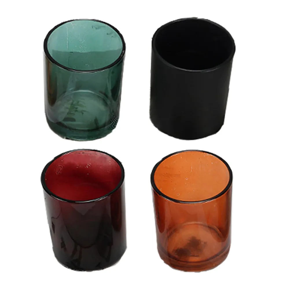 

Набор из 4-х цветных стеклянных подсвечников ручной работы из закаленного стекла, черно-коричневые, винтажные, шикарные, для декора рабочего стола