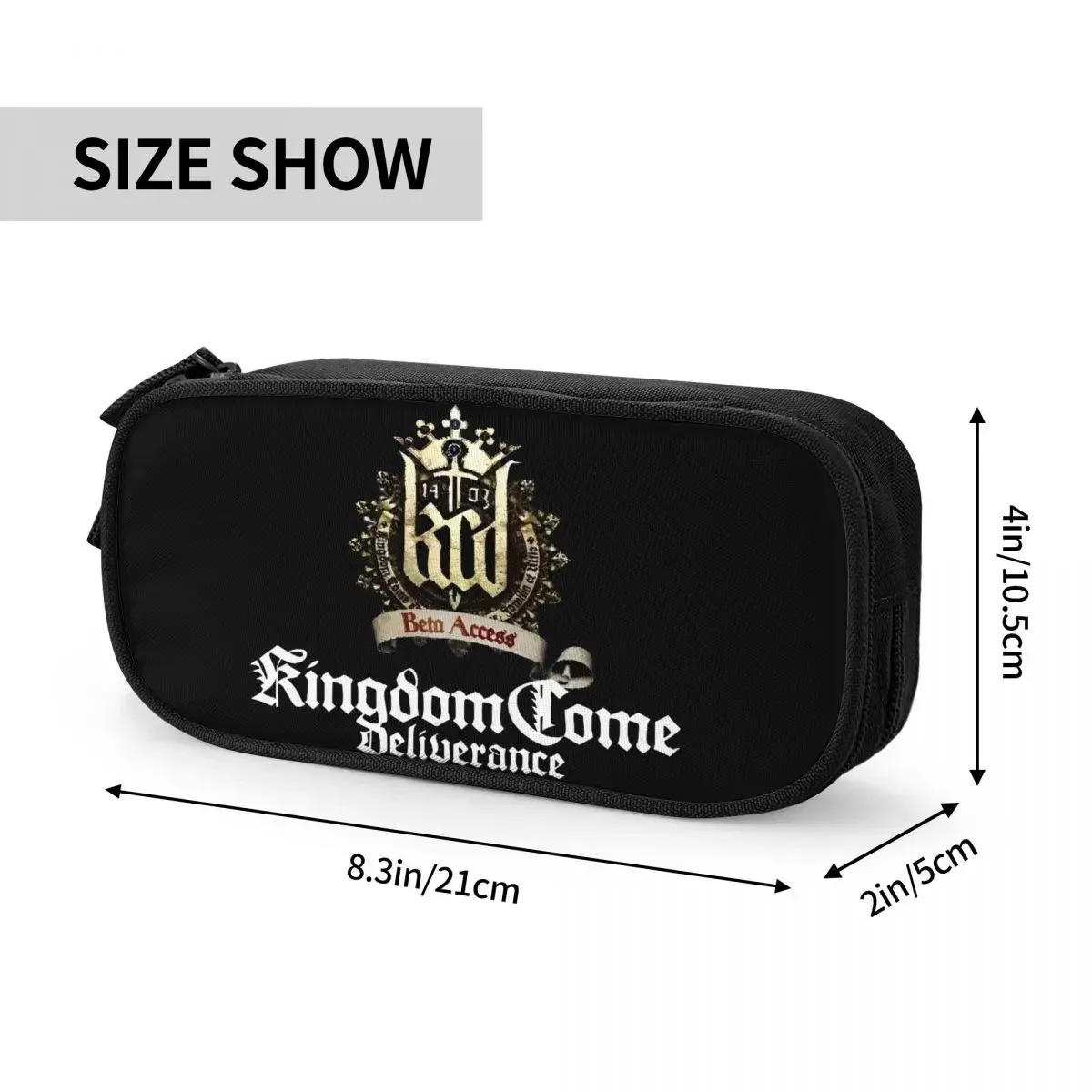 Kingdom Come Deliverance Logo مقلمة لطيفة حقيبة أقلام آر بي جي فتاة صبي سعة كبيرة الطلاب مدرسة سستة قلم رصاص الحقيبة #6