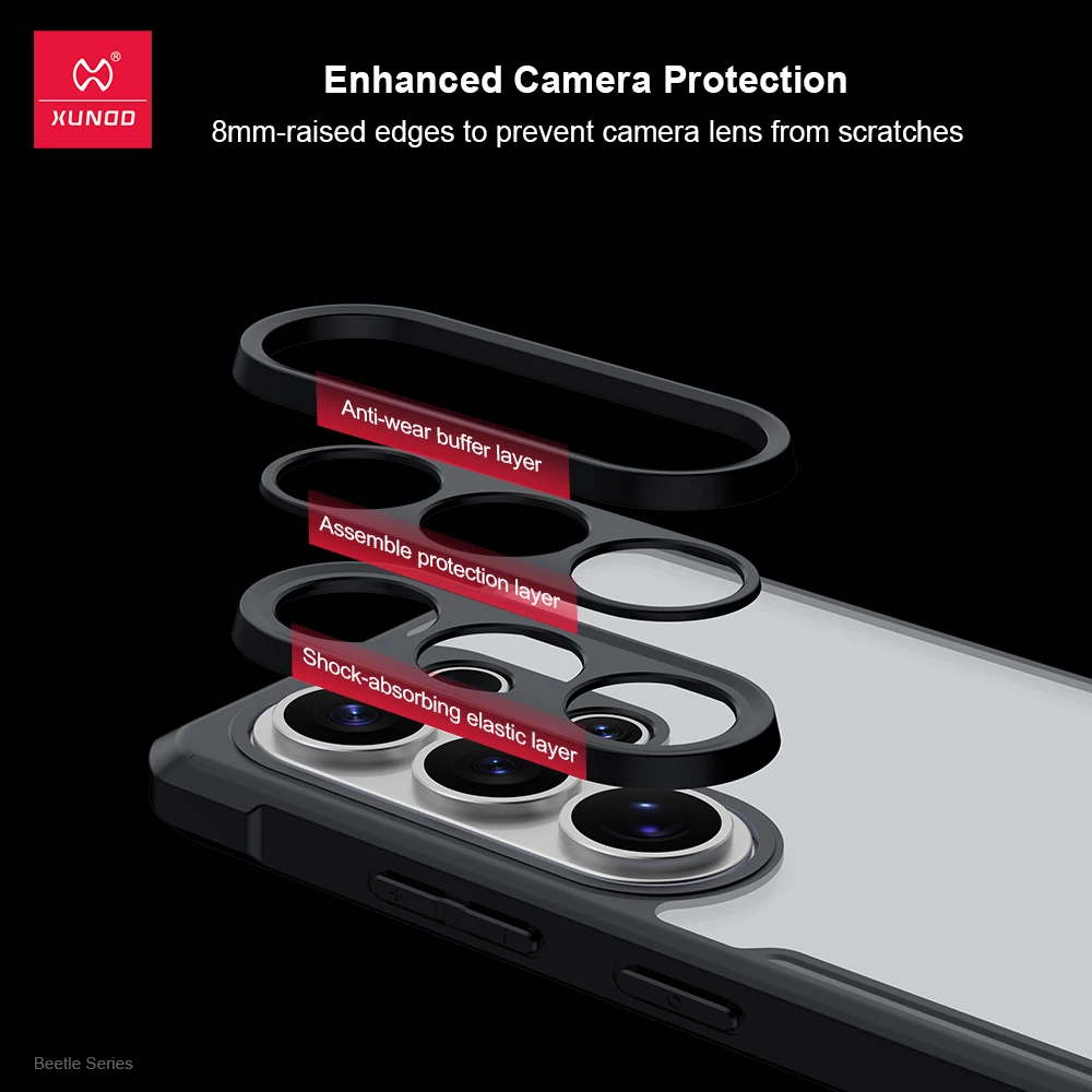 Etui Xundd pasujące do telefonów Samsung S26/S26 Plus/S26 Ultra, seria Xundd Beetle, odporne na upadki, pełne pokrycie, przezroczysty tylny panel. — zdjęcie produktu 4