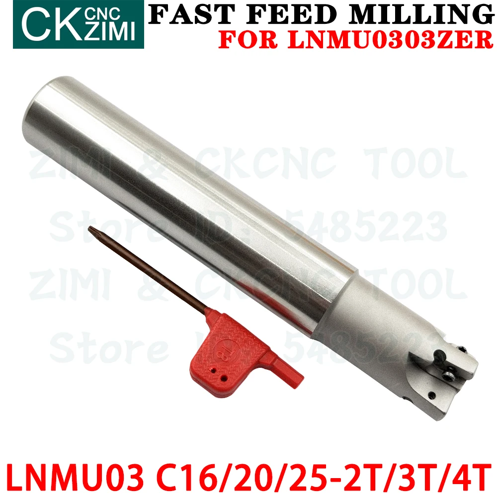 LNMU03 C16/C20/C25 150/200 2T/3T/4T Rapid feed milling tool holder milling cutter Indexable tools For LNMU0303ZER milling insert