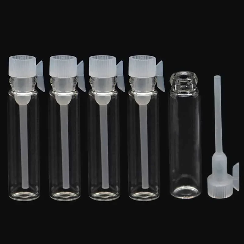 

100pcs/lot 1/2/3ml Clear Empty Mini Glass Perfume Sample Vials Portable Refillable Bottles Laboratory Liquid Fragrance Test Tube