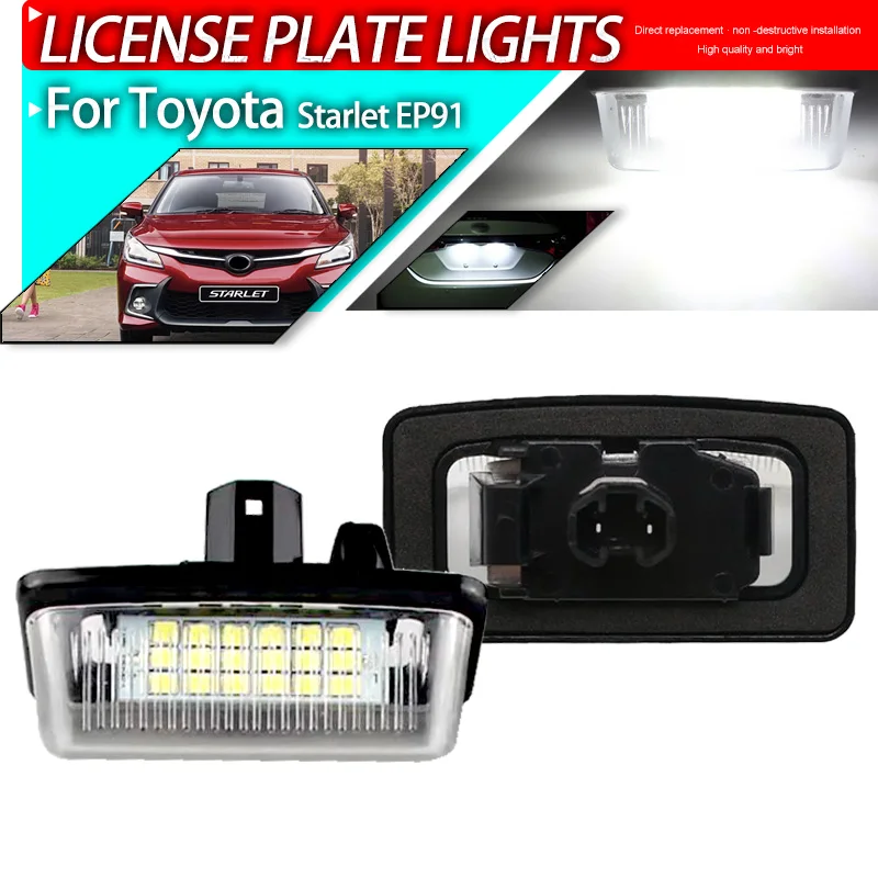 2 шт., автомобильный номерной знак Canbus для Toyota Corolla E11 Crown S180 Starlet EP91 Vios Previa ACR50 GSR50 12 В, белый